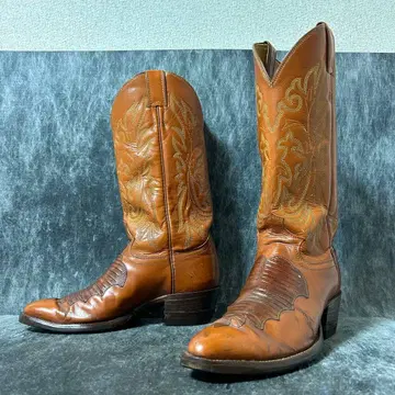 저스틴 웨스턴 부츠 61/2E 브라운 가죽 부츠 가죽 신발