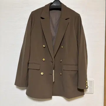 브라운 더블 버튼 테일러드 자켓 M