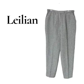 Leilian 슬랙스 L~LL 깅엄 체크 허리밴딩 루즈핏