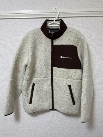 Champion 플리스 자켓 M 아이보리/브라운