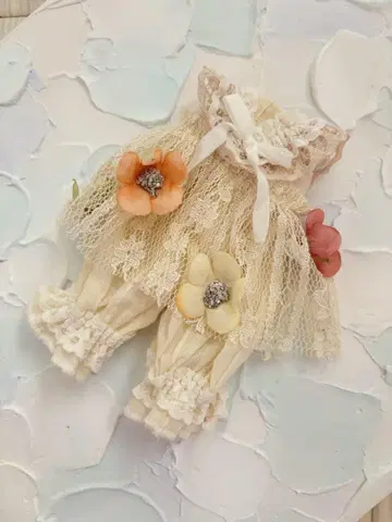 미디 브라이스 아웃핏 꽃 장식 옷 레이스 올인원