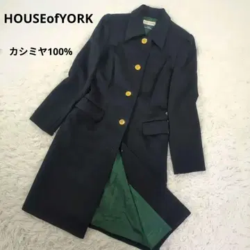 하우스 오브 요크 캐시미어 100% 체스터 코트 골드 버튼