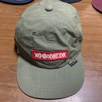 ANIMALIA 올리브색 자수 로고 캡