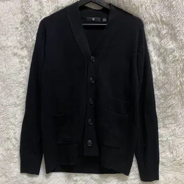UNIQLO +J 프리미엄 라무 V넥 가디건 블랙 M 사이즈