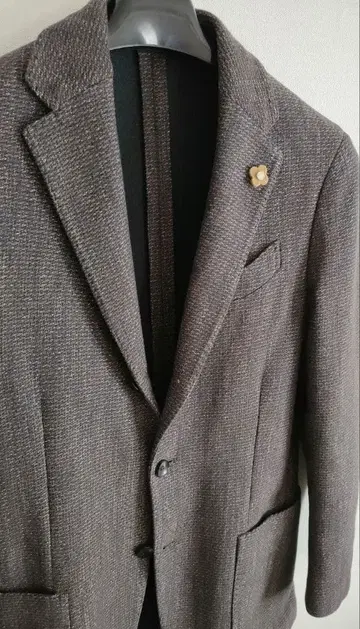 LARDINI 스트레치 테일러드 자켓 라르디니 46 브라운 파랑