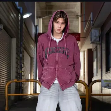 that's life 지퍼 후드티 레드 빨간색