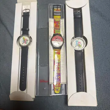 컬러풀 캐릭터 시계 3개 세트