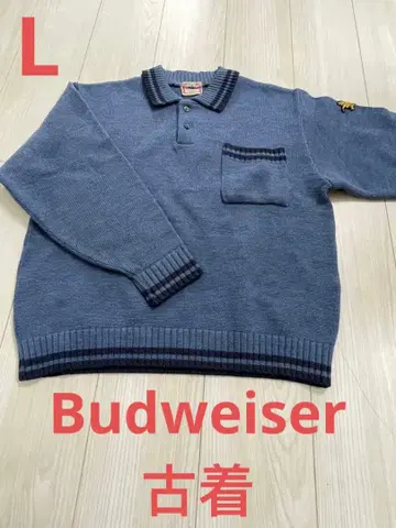 Budweiser 버드와이저 일본제 빈티지 니트 스웨터 구제 의류 90s