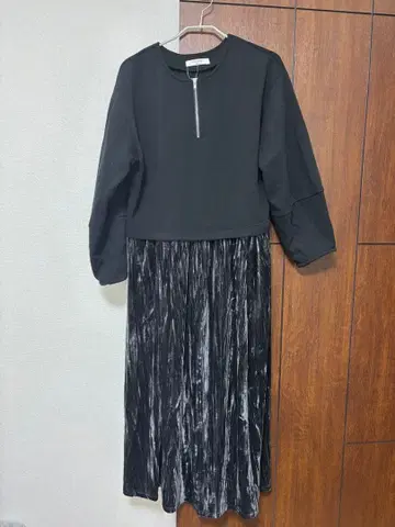 사만사 모스2 블루 블랙 롱 원피스