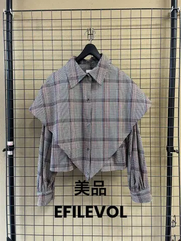 새상품급 EFILEVOL 에피레볼 체크 레이어드 셔츠 자켓