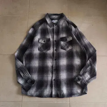HURLEY BRAND 옴브레 체크 플란넬 셔츠 블랙 L