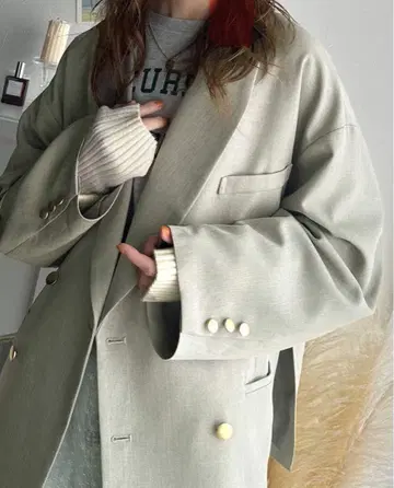 클래식 엘프 무지 미들 버튼 아우터