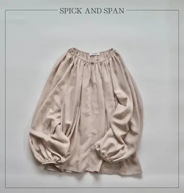 SPICK&SPAN 스픽 앤 스팬 울 혼방 볼륨 소매 개더 블라우스 F