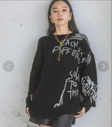 JEANASIS 7G 그래피티 로고 풀오버 블랙