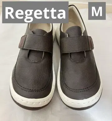 [ 미사용 새상품 ] 레게타카누 브라운 가죽 슬립온 차콜 M