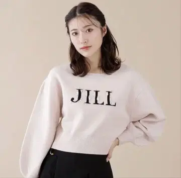 JILL By JILLSTUART 로고 자카드 비쥬 니트