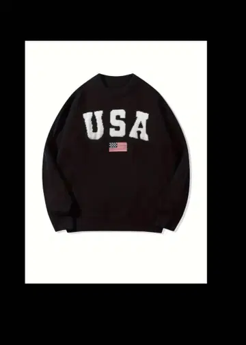 USA 로고 긴팔 스웨터 블랙