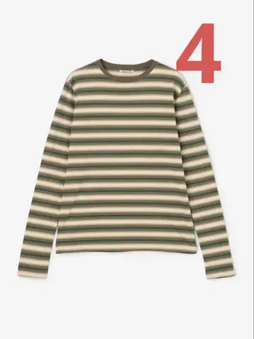 AURALEE GRADIENT STRIPE JERSEY TEE 4 브라운