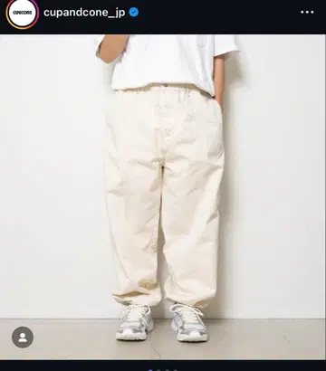 CUP AND CONE Cotton Twill Baggy Pants