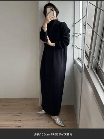 wee9s 데일리 데일리 슈퍼 스트레치 크루넥 플리츠 원피스