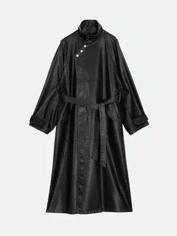 NOUNLESS FAKE LEATHER LONG COAT 롱 코트