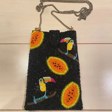 Ninabags 비즈 휴대폰 숄더 케이스 브라질 야생 조류 패턴