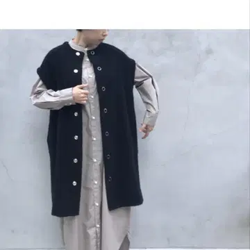 그린 그린 복슬복슬 시프 파일 보아 롱 베스트 블랙 컬러