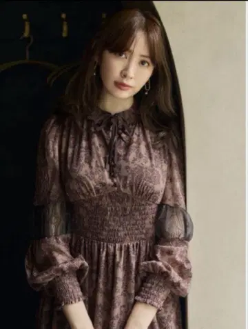 herlipto Winter Floral Long-sleeve Dress