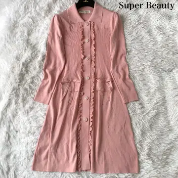 Super Beauty 카탈로그 게재 플라워 펄 비쥬 롱 가디건