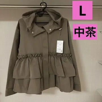 [ 택 포함 ] 시마무라 페플럼 프릴 마운틴 후드티 중 브라운 L