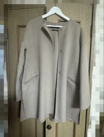 ZARA 노카라 코트 베이지 리버 코트