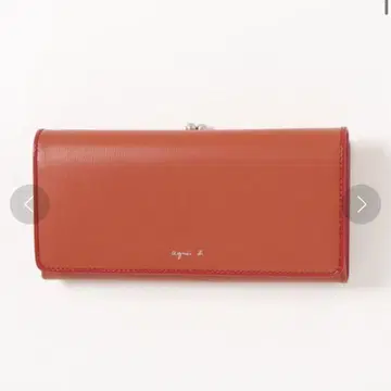 agns b. 아네스베 오렌지 가죽 장지갑