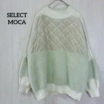 SELECT MOCA 퀼팅 니트 스웨터 민트 그린 F
