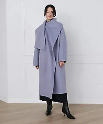 새상품 la veille 스톨풍 랩 리버 코트
