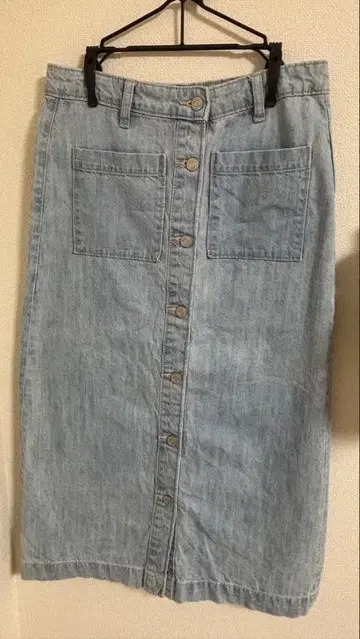 GAP 데님 타이트 스커트 버튼 프론트