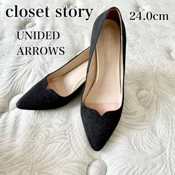 [ 새상품급 ] closet story 펌프스 블랙 라메 힐 24cm