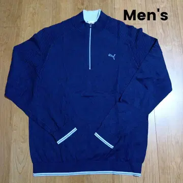 [ 새상품급 ] PUMA 골프웨어 남성용 네이비 집업 모크넥 스웨터 LL