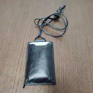 블랙 가죽 스마트폰 숄더백