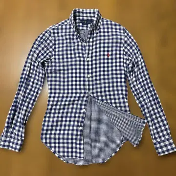 랄프 로렌 체크 셔츠 거즈 셔츠 깅엄 체크 남성용 XS