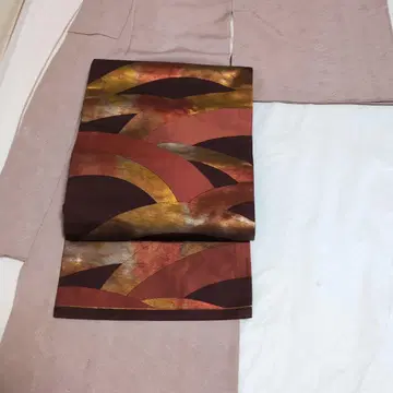 순수 실크 이로무지 이중 기모노, 나고야 오비 2점 세트 3000엔