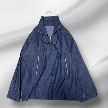 빅 사이즈! tree cafe 데님 조 하프 지퍼 오버 사이즈 드로 코드