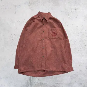 [레어] 빈티지 Van Heusen 울 셔츠 캐시미어 혼방 자수 로고