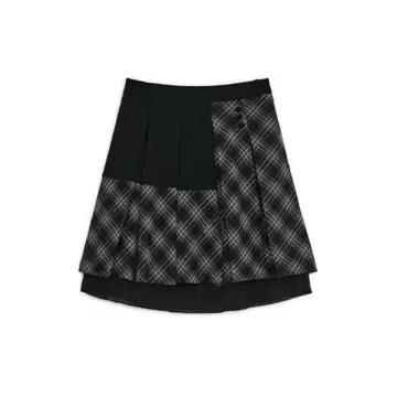 HUG YOUR SKIN Check Pleated Midi Skirt