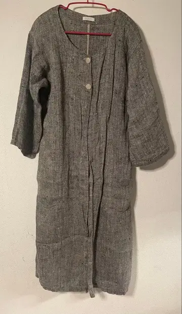 fog linen work 헤링본 무늬 롱 코트