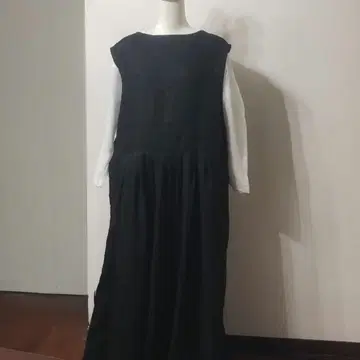 핸드메이드 린넨 오버롤 스커트