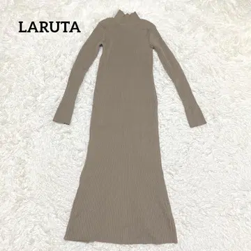 a1982 [ LARUTA ] 리브 니트 원피스 롱 타이트 어른 심플