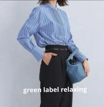 그린 레이블 릴랙싱 스탠드넥 셔츠 핀턱