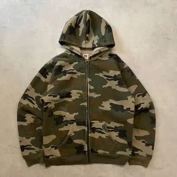 00s 지퍼 후디 우드랜드 카모플라쥬