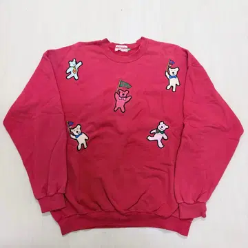 미키하우스 빨간색 트레이닝복 곰 자수