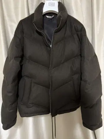 24aw 오라리 베이비 캐멀 플란넬 다운 블루종